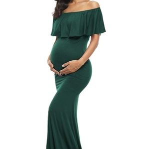 Hunter Green Maternity Dress, Small